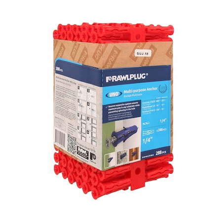 Rawlplug MULTI-PURPOSE ANCHOR 1/4 - 3 CLIPS OF 96 ON WRAP, PK96 R-U0-MIX-1/4-288-2